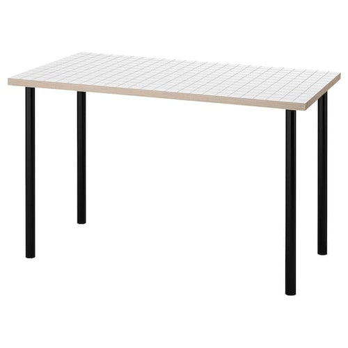 LAGKAPTEN / ADILS - Desk, white anthracite/black, 120x60 cm