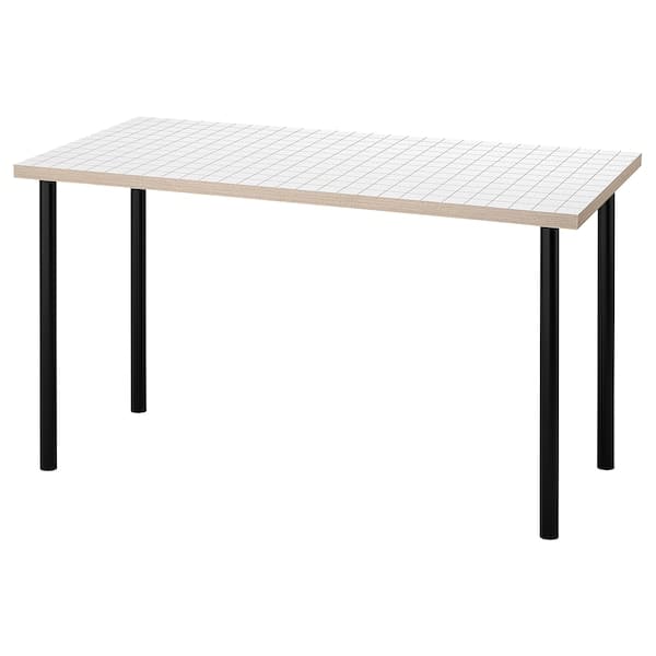 LAGKAPTEN / ADILS - Desk, white anthracite/black, 140x60 cm - best price from Maltashopper.com 49508422