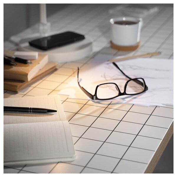 LAGKAPTEN / ADILS - Desk, white anthracite/black, 120x60 cm - best price from Maltashopper.com 79508406