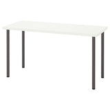 LAGKAPTEN / ADILS desk, white/dark grey, 140x60 cm