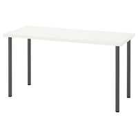 LAGKAPTEN / ADILS desk, white/dark grey, 140x60 cm