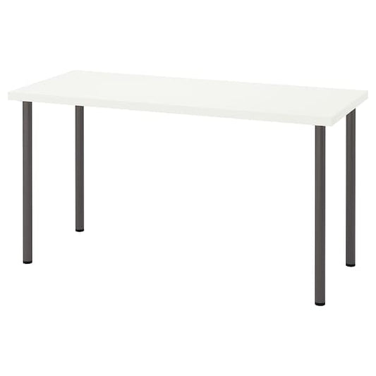 Ikea LAGKAPTEN / ADILS - Desk, white/dark grey, 140x60 cm