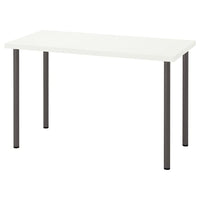 LAGKAPTEN / ADILS - Desk, white/dark grey, 120x60 cm - best price from Maltashopper.com 19416768