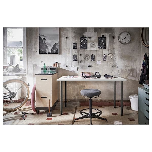 Ikea LAGKAPTEN / ADILS - Desk, white/dark grey, 140x60 cm