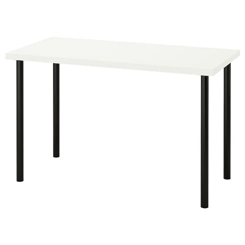 LAGKAPTEN / ADILS - Desk, white/black, 120x60 cm