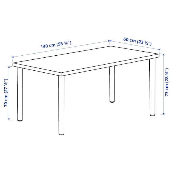 LAGKAPTEN / ADILS - Desk, white/black, 140x60 cm - best price from Maltashopper.com 89417156