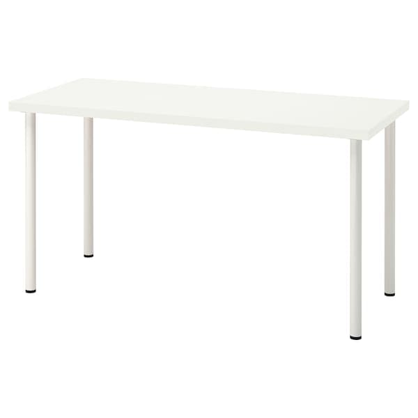 LAGKAPTEN / ADILS - Desk, white, 140x60 cm - best price from Maltashopper.com 59417153