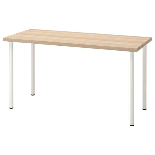Ikea LAGKAPTEN / ADILS - Desk, white stained oak effect/white, 140x60 cm