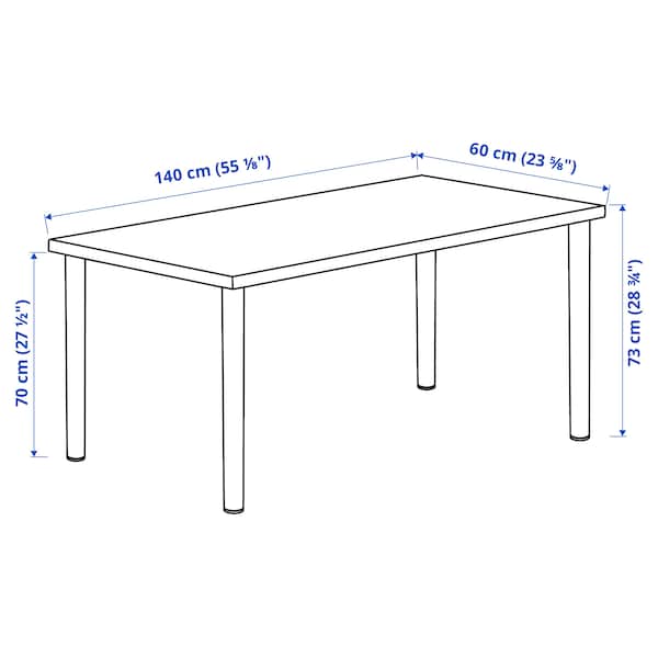 Ikea LAGKAPTEN / ADILS - Desk, white stained oak effect/white, 140x60 cm