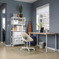 LAGKAPTEN / ADILS - Desk, white stained oak effect/white, 140x60 cm - best price from Maltashopper.com 99417207