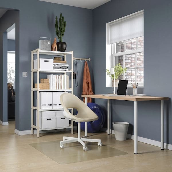 Ikea LAGKAPTEN / ADILS - Desk, white stained oak effect/white, 140x60 cm