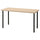LAGKAPTEN / ADILS desk, white stained oak effect/black, 140x60 cm