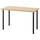 LAGKAPTEN / ADILS desk, white stained oak effect/black, 120x60 cm