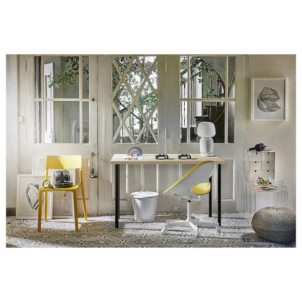 Ikea LAGKAPTEN / ADILS - Desk, white stained oak effect/black, 120x60 cm