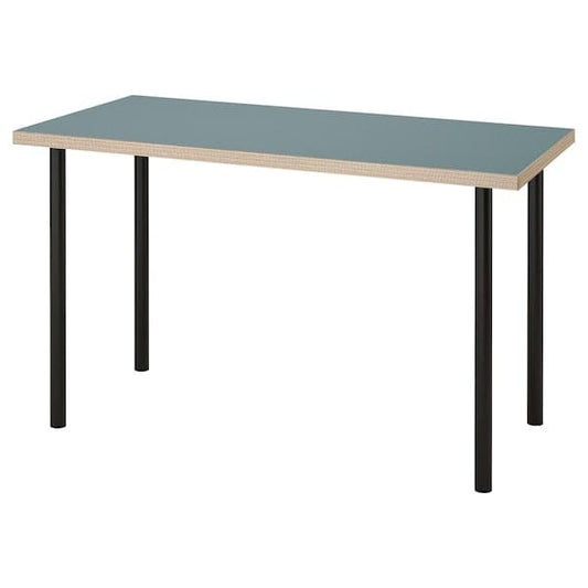 Ikea LAGKAPTEN / ADILS - Desk, grey-turquoise/black, 120x60 cm
