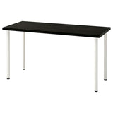 LAGKAPTEN / ADILS desk, black-brown/white, 140x60 cm