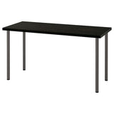 LAGKAPTEN / ADILS desk, black-brown/dark grey, 140x60 cm