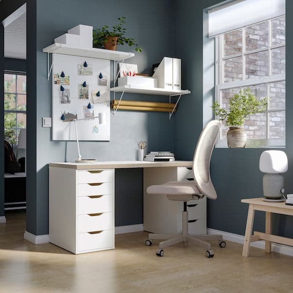 Ikea LAGKAPTEN / ALEX - Desk, white anthracite/white, 140x60 cm