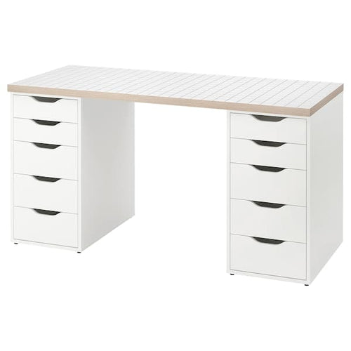 LAGKAPTEN / ALEX - Desk, white anthracite/white, 140x60 cm