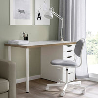 LAGKAPTEN / ALEX - Desk, white anthracite/white, 140x60 cm - best price from Maltashopper.com 79508430
