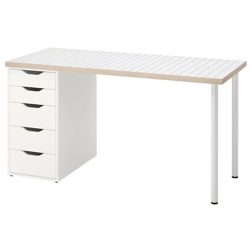 LAGKAPTEN / ALEX - Desk, white anthracite/white, 120x60 cm