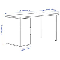 LAGKAPTEN / ALEX - Desk, white/anthracite, 140x60 cm - best price from Maltashopper.com 19521651