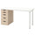LAGKAPTEN / ALEX - LAGKAPTEN / ALEX Desk, white/white stained oak effect, 140x60 cm