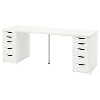 LAGKAPTEN / ALEX - Desk, white, 200x60 cm - best price from Maltashopper.com 59417619
