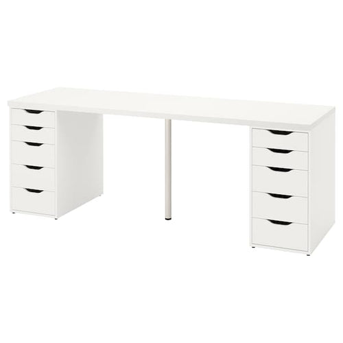 LAGKAPTEN / ALEX - Desk, white, 200x60 cm
