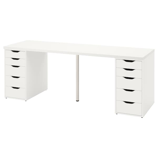 LAGKAPTEN / ALEX - Desk, white, 200x60 cm