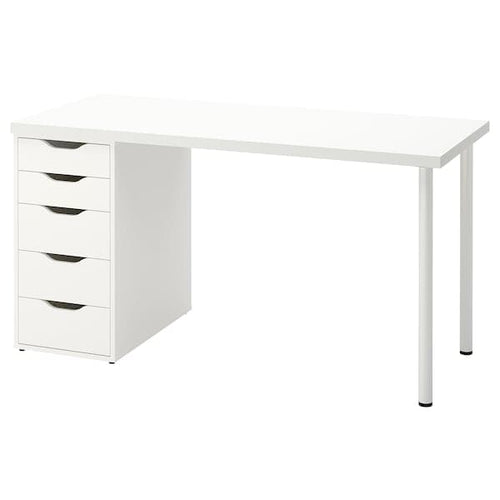 LAGKAPTEN / ALEX - Desk, white, 140x60 cm