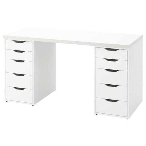 LAGKAPTEN / ALEX - Desk, white, 140x60 cm