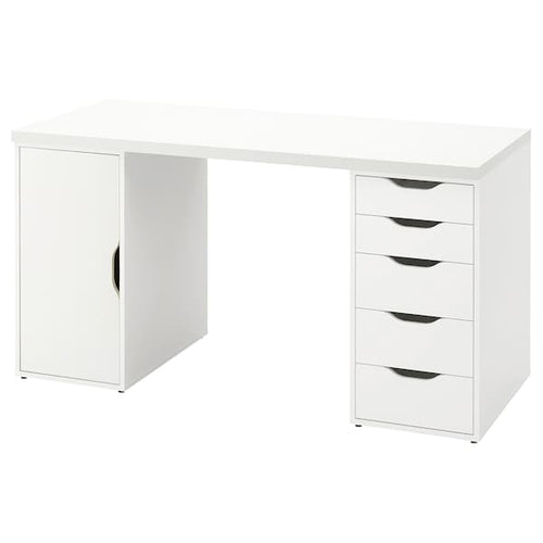 LAGKAPTEN / ALEX - Desk, white, 140x60 cm