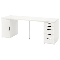 LAGKAPTEN / ALEX - Desk, white, 200x60 cm - best price from Maltashopper.com 89521695