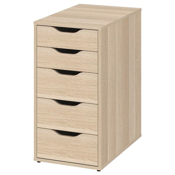 LAGKAPTEN / ALEX - Desk, white stained oak effect/white, 140x60 cm - best price from Maltashopper.com 19432023