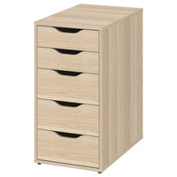 LAGKAPTEN / ALEX desk, white stained oak effect/white, 140x60 cm