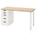LAGKAPTEN / ALEX desk, Depth: 60 cmHeight: 73 cmWidth: 140 cm