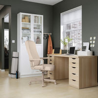 LAGKAPTEN / ALEX - Desk, white stained oak effect, 140x60 cm - best price from Maltashopper.com 59432040