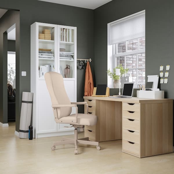 Ikea LAGKAPTEN / ALEX - Desk, white stained oak effect, 140x60 cm