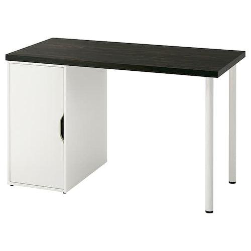 LAGKAPTEN / ALEX - Desk, black-brown/white, , 120x60 cm