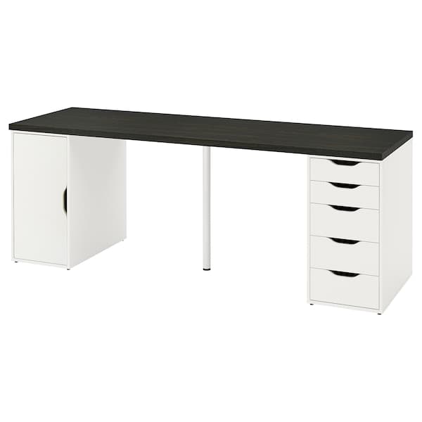 Ikea LAGKAPTEN / ALEX - Desk, black-brown/white, , 200x60 cm