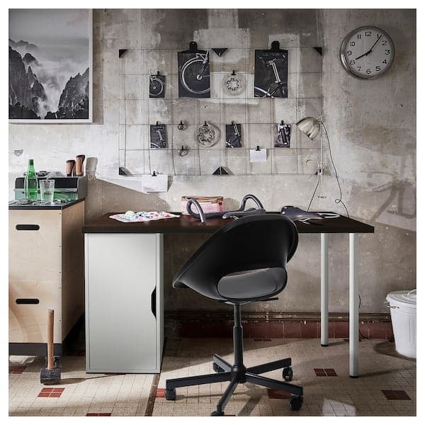 Ikea LAGKAPTEN / ALEX - Desk, black-brown/white, , 140x60 cm