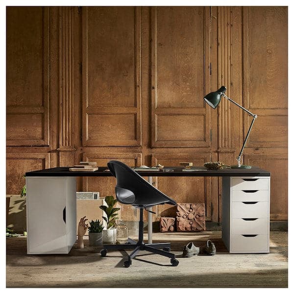 Ikea LAGKAPTEN / ALEX - Desk, black-brown/white, , 200x60 cm