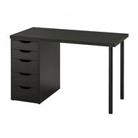 LAGKAPTEN / ALEX Desk - black-brown/black 120x60 cm , 120x60 cm - best price from Maltashopper.com 89417057