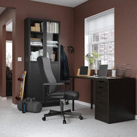 LAGKAPTEN / ALEX Desk - black-brown/black 120x60 cm , 120x60 cm - best price from Maltashopper.com 89417057
