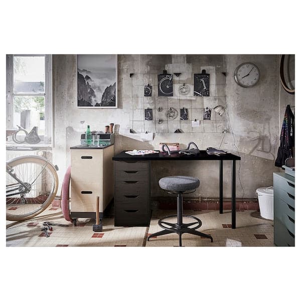 LAGKAPTEN / ALEX Desk - black-brown/black 120x60 cm , 120x60 cm - best price from Maltashopper.com 89417057