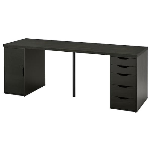 LAGKAPTEN / ALEX - Desk, brown/black, , 200x60 cm