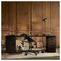 LAGKAPTEN / ALEX - Desk, brown/black, , 200x60 cm - best price from Maltashopper.com 29521655