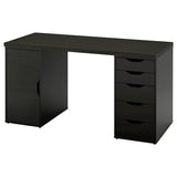LAGKAPTEN / ALEX desk, black-brown/black, 140x60 cm