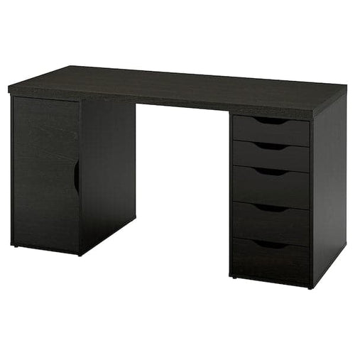 LAGKAPTEN / ALEX - Desk, brown/black, , 140x60 cm